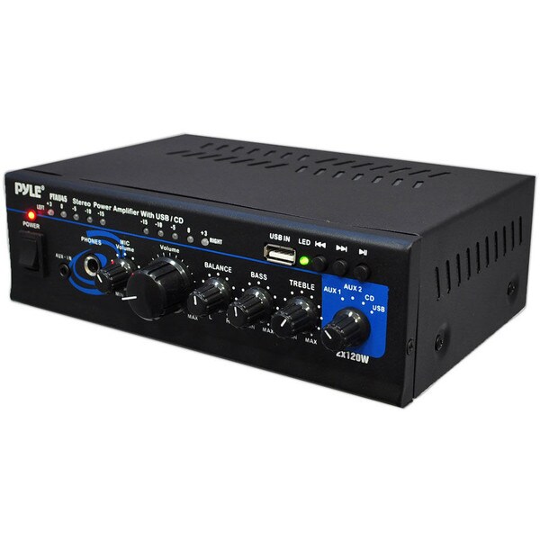 Main product image for Pyle PTAU45 Mini 2x120 Watt Stereo Power Amplifier 310-2572